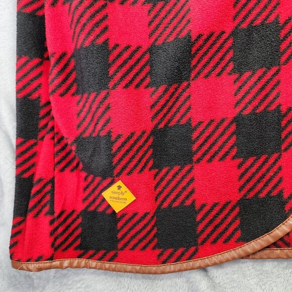Simply Southern Buffalo Plaid Fleece Vest Women Large Cozy Casual Outdoor Cabin - Picture 7 of 11